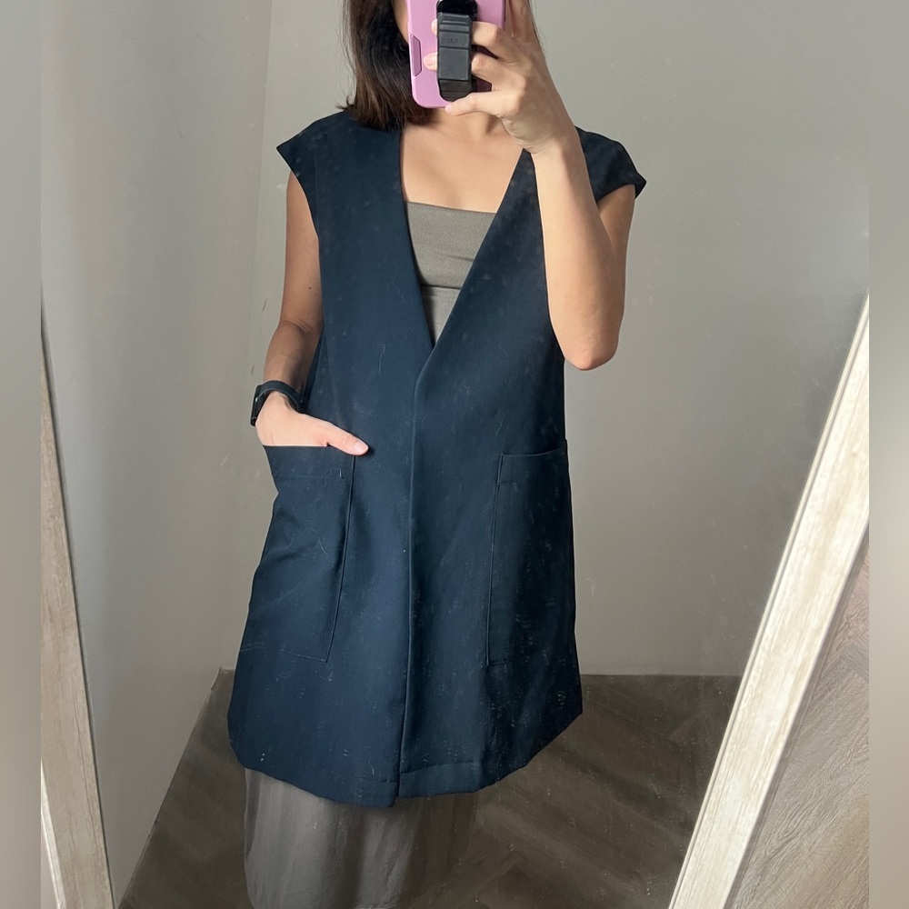 New Mango Elegant Black Sleeveless Jacket S